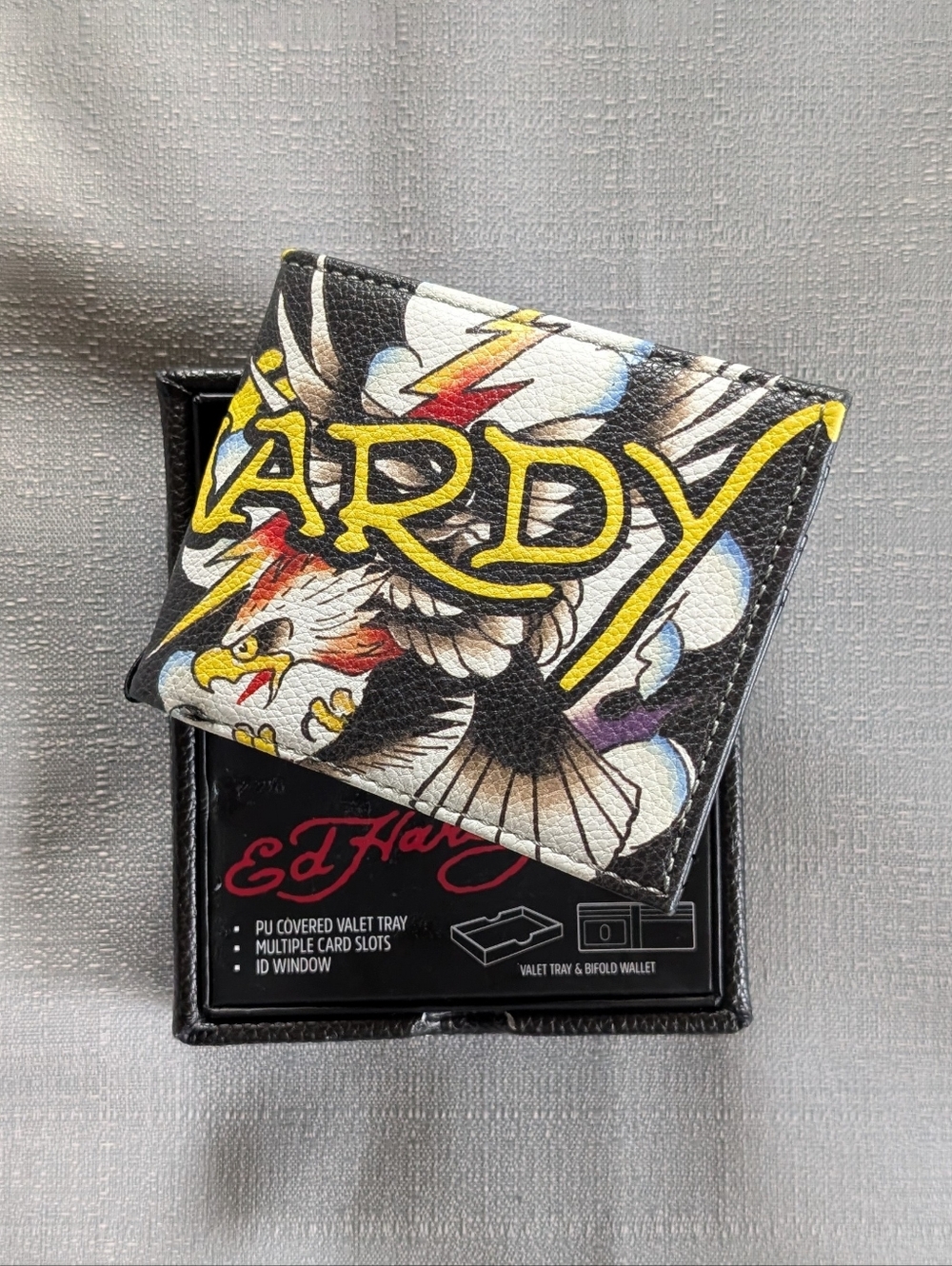 Ed Hardy Tattoo Print Faux Leather Wallet NEW!